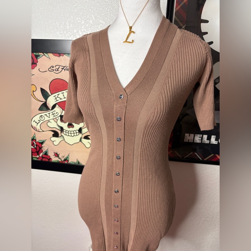 Tan Guess Knit Dress - Picture 2 of 4